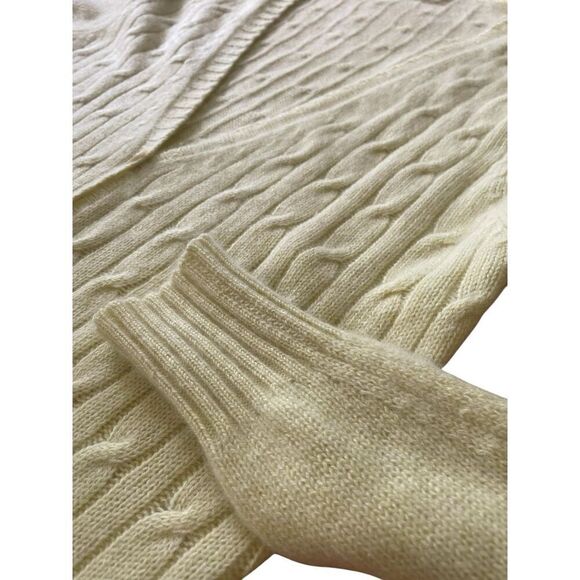 UNGER COLLECTION Women’s M Cashmere cardigan Light yellow Button Up Long Sleeve - Picture 9 of 11